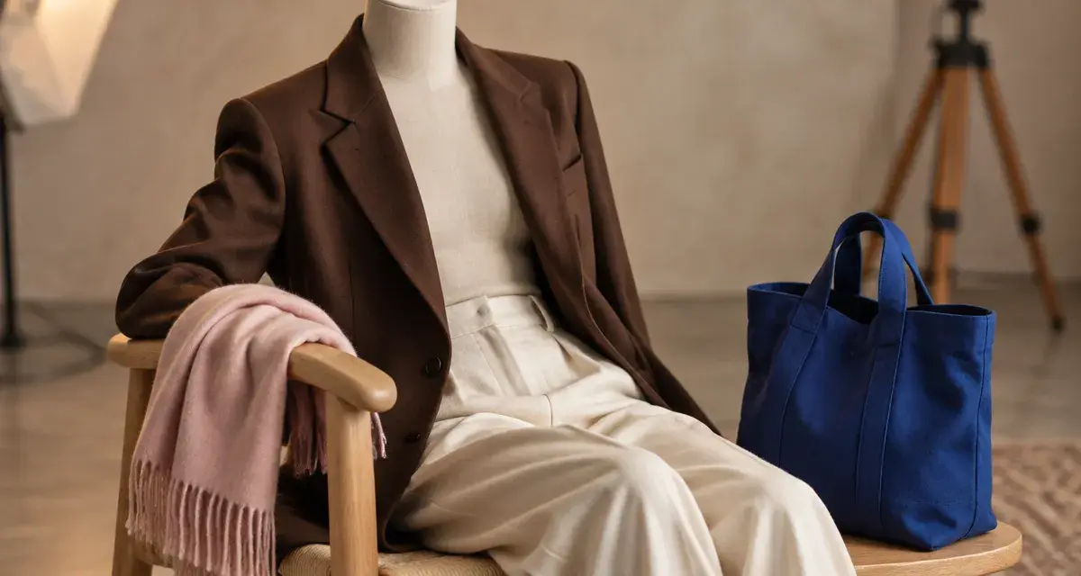 Couleur tendance mode printemps-été 2026 : neutres lumineux et bleu cobalt en studio mode