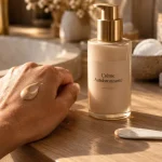 Crème visage autobronzante sur peau, hâle progressif sans démarcations